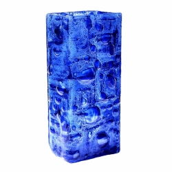 Váza modrá bublinová 30 cm hranatá