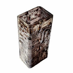 Váza hnědá bublinová 30 cm hranatá
