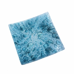 Bublinová mísa tyrkysová sklo 20x20 cm