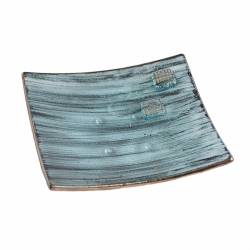 Mísa zelená zdobená platinou 12x12 cm