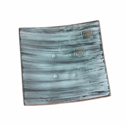 Mísa zelená zdobená platinou 12x12 cm