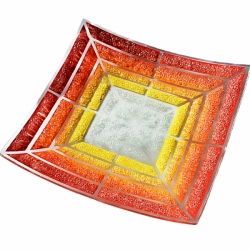 Mísa duhová žlutooranžovočervená střepová 30x30 cm