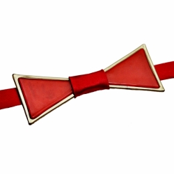 Originální pánský motýlek zdobený platinou červený.