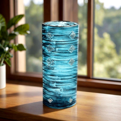 Váza zelená zdobená platinou 30 cm