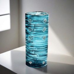 Váza zelená zdobená platinou 30 cm