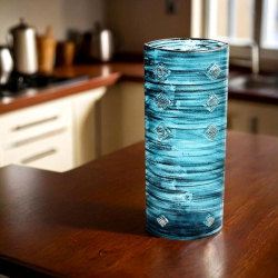 Váza zelená zdobená platinou 30 cm